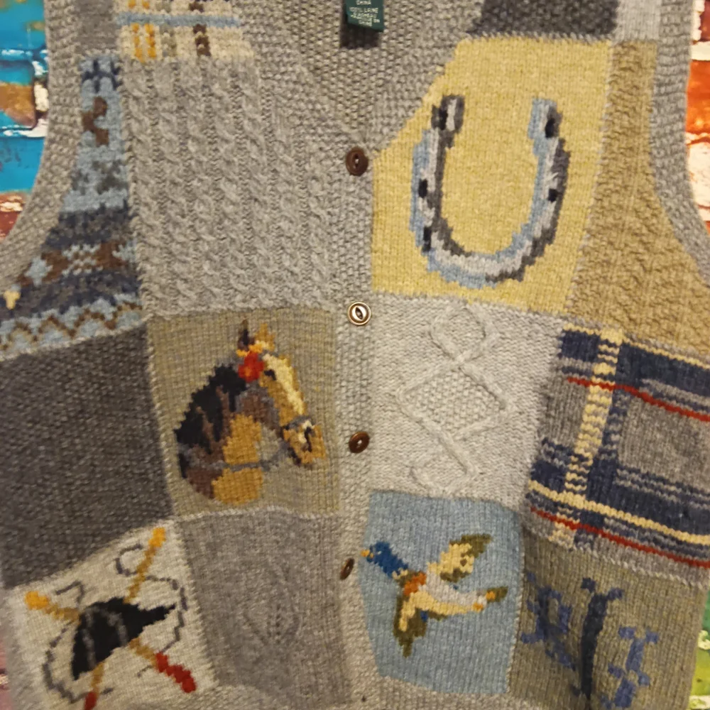 Lauren Ralph Lauren Multicolor Patchwork Knit Vest - Picture 3 of 6